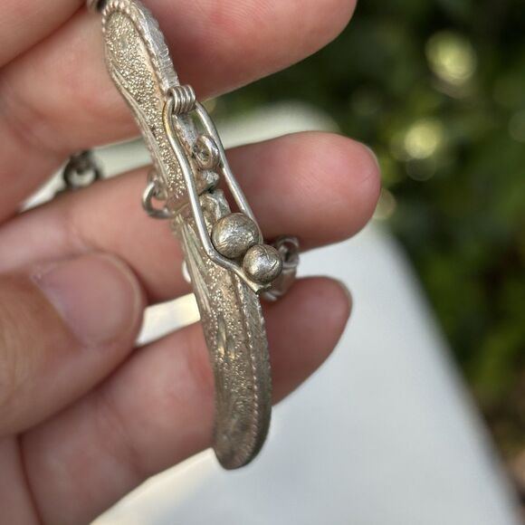Vintage 850 Silver Middle Eastern Khanjar Dagger Keychain 30.8g Ornate Design - Picture 7 of 13